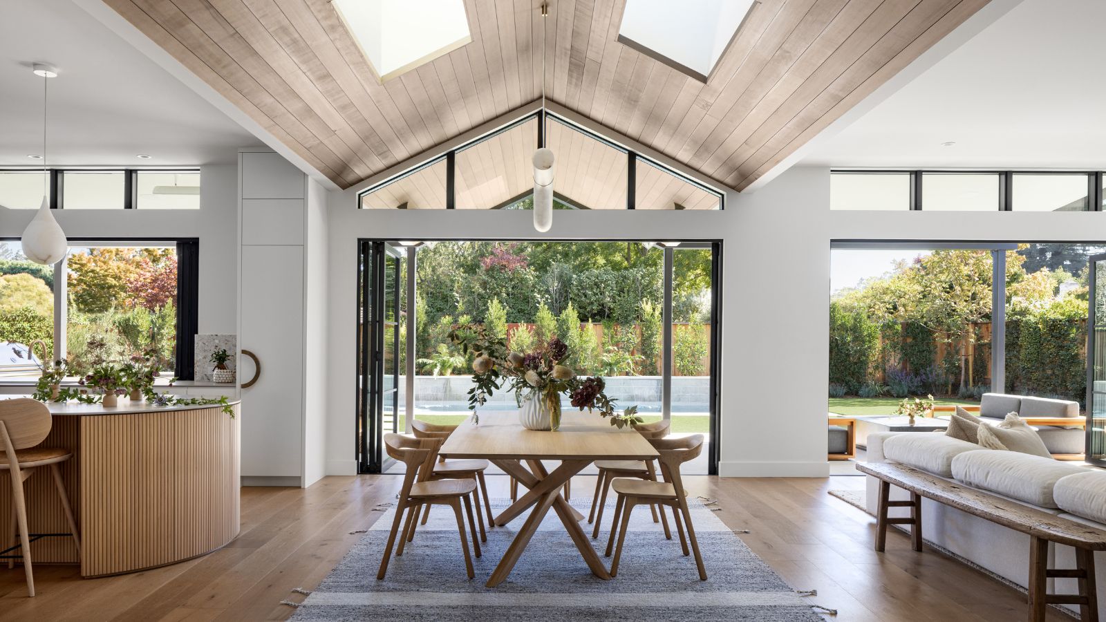 Modern home interior with elegant wallpaper